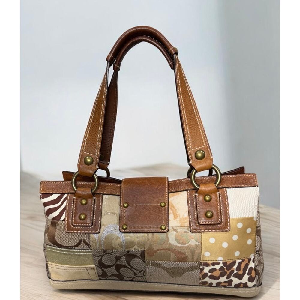Y2K Coach 10816 Signature Patchwork Satchel & 40527 Zip Around Wallet - Picture 3 of 14